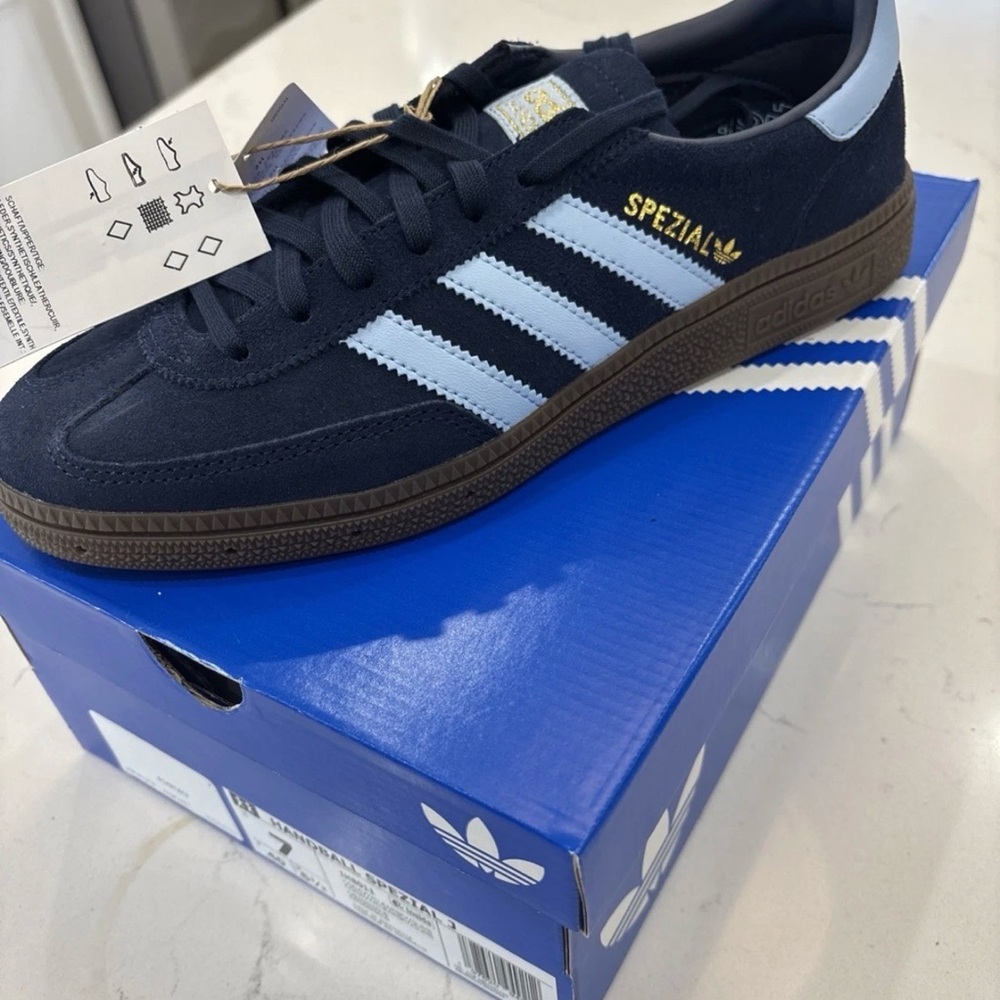 adidas kids Spezial Navy & Light Blue Suede Sneakers